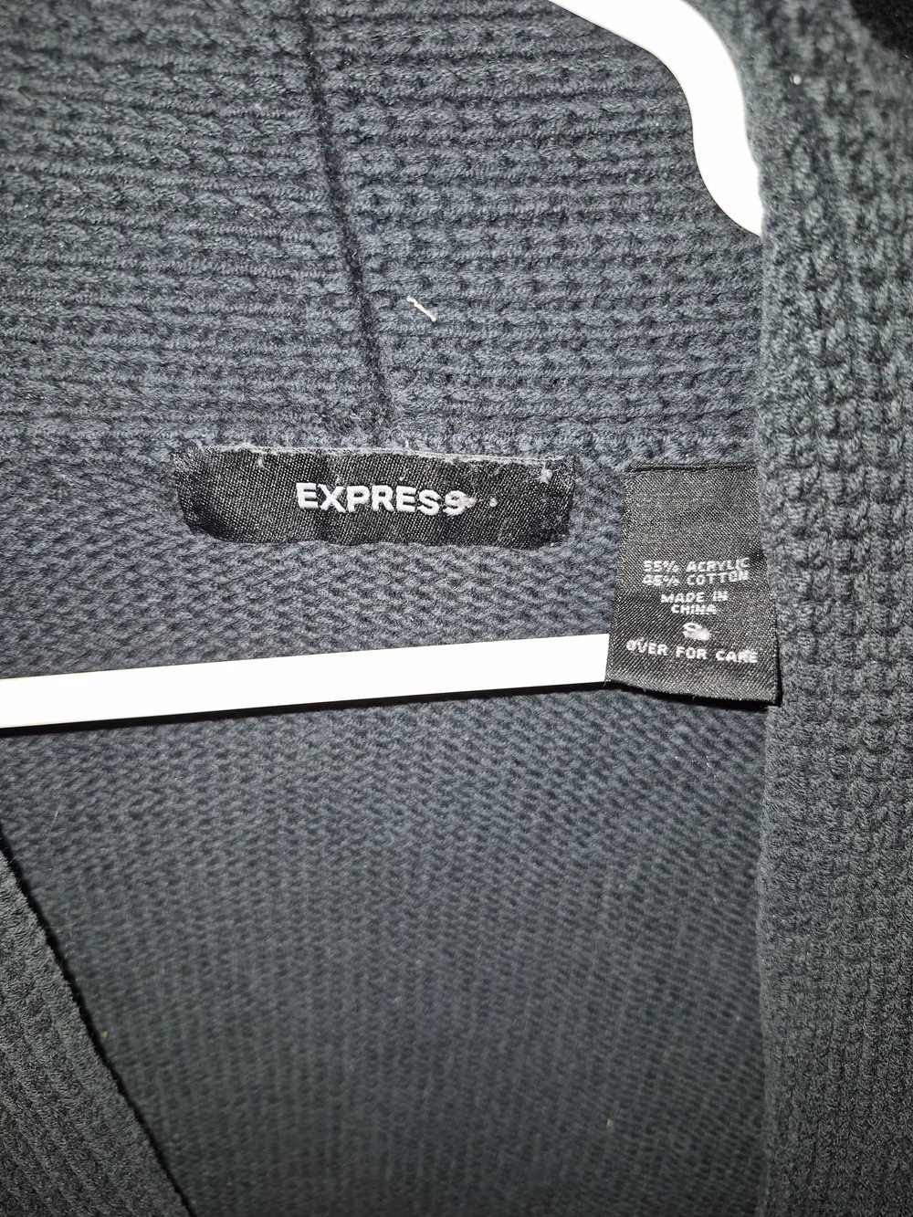 Express Open-Front Slate Gray Knit Cardigan - Picture 2 of 3
